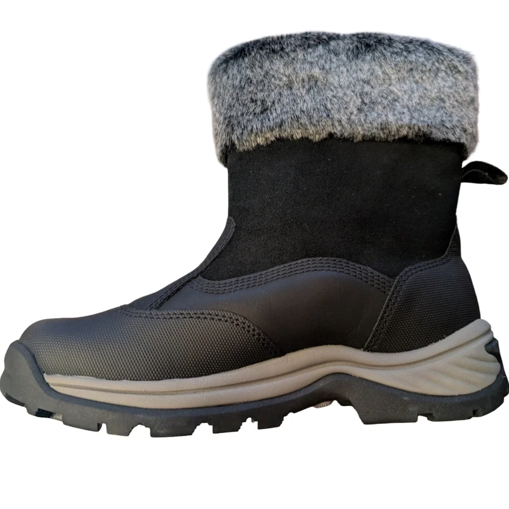 Timberland Women's Waterproof Winter Boots Faux Fur Pull On Black Size 6.5
